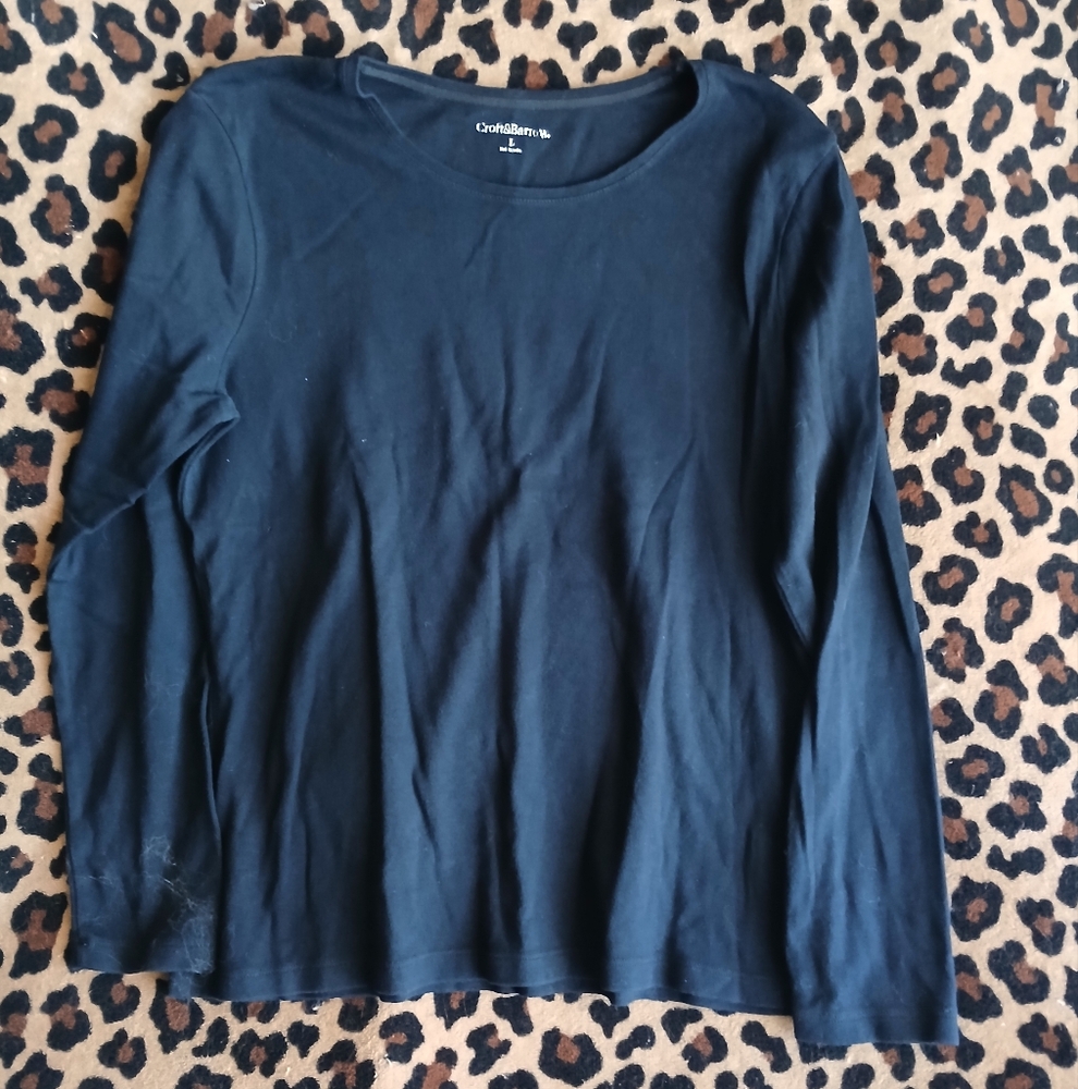 Croft & Barrow Size L Sleep Shirt Long Sleeve